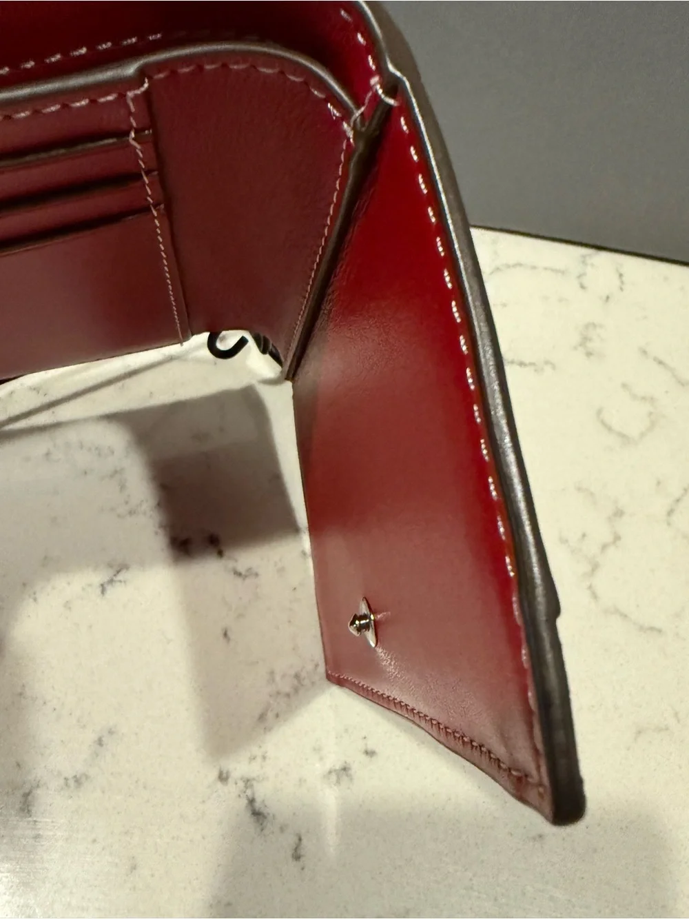 Purple Leather Turnlock Wallet